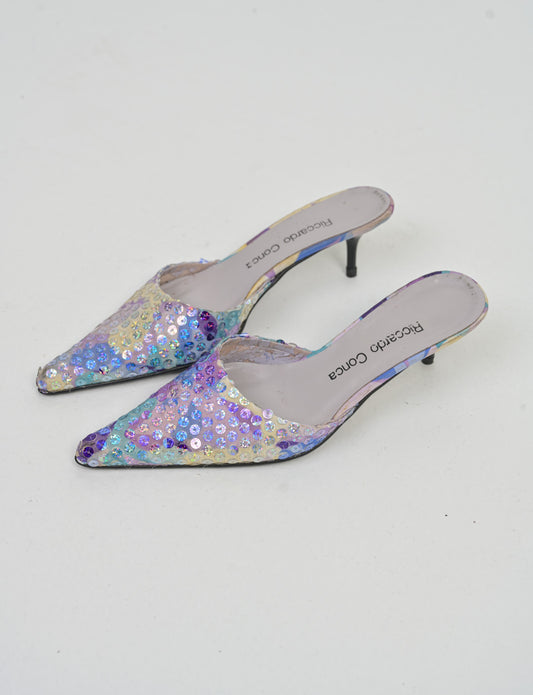 Periwinkle Sequin Mules (38)