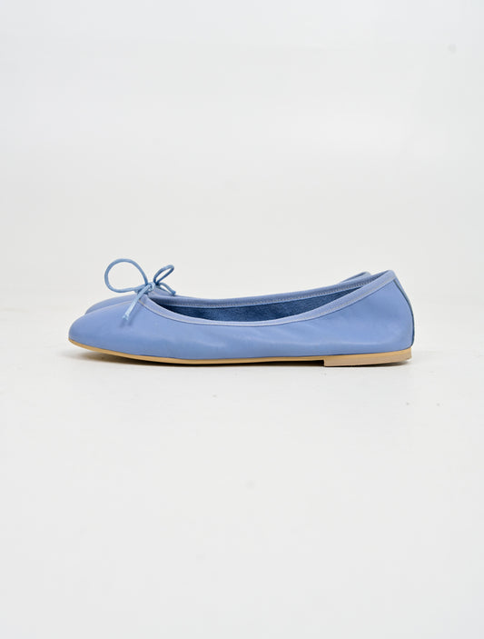 Cornflower Leather Ballet Flats (38)