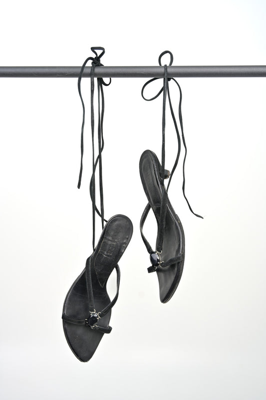 Obsidian Laced Gem Sandals (39)