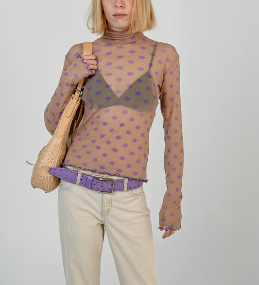 Purple Polka Dot Top
