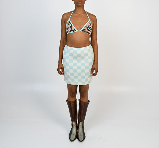Versace Wool Check Skirt