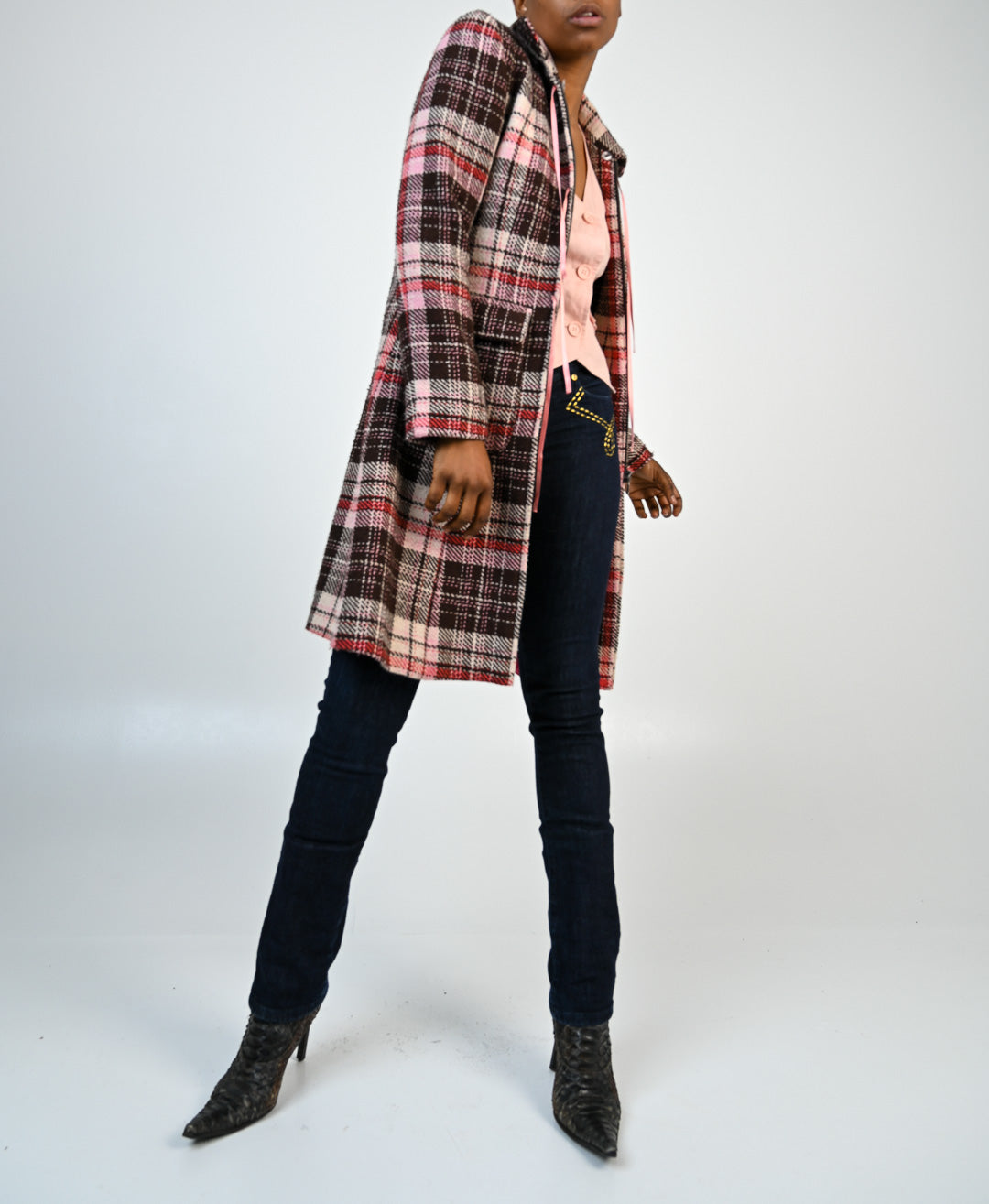 Bow Plaid Coat