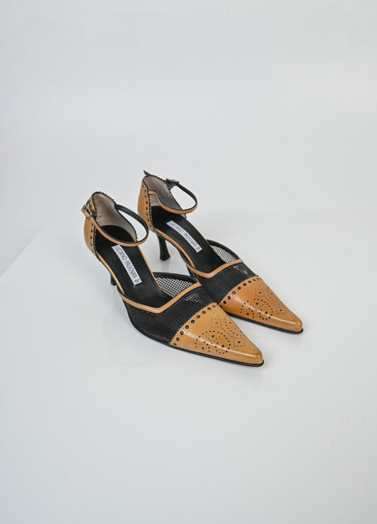 Leather Cage Pumps (37.5)