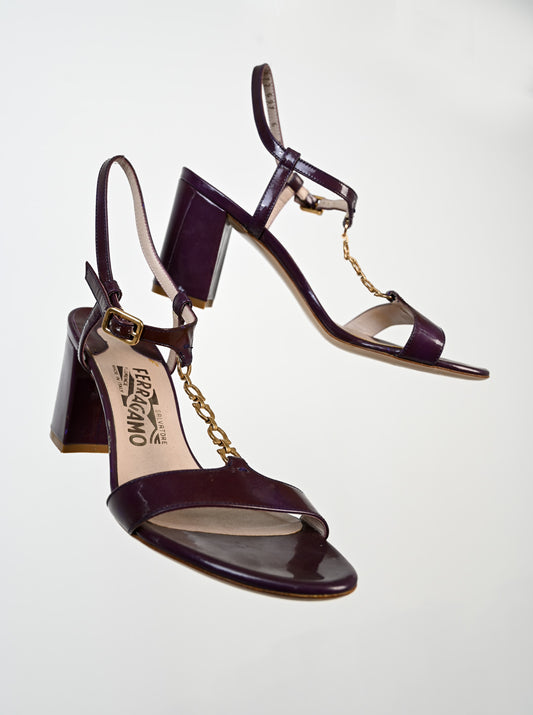 Salvatore Ferragamo Plum Sandals (36)