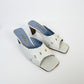 Ivory Leather Stitch Mules (42)