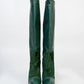 Emerald Leather Platform Boots (40)