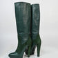 Emerald Leather Platform Boots (40)