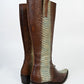 Mint Chocolate Ombre Snakeskin Boots (39)