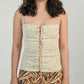 Sand Quilted Bustier Top