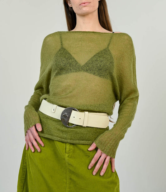 Diesel Ivory Leather Belt