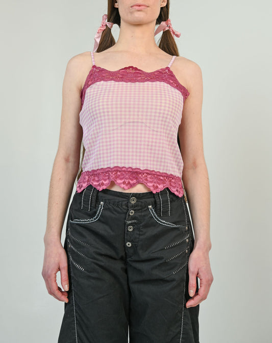 Raspberry Gingham Camisole