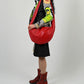Cherry Leather Slouch Bag