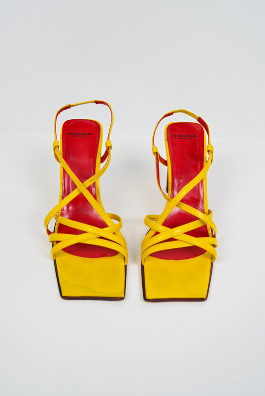Leather Canary Heeled Sandals (40)