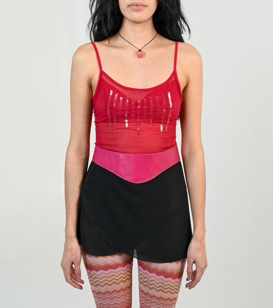 Raspberry Mesh Camisole
