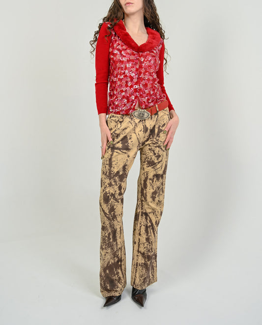 Blumarine Scarlet Beaded Cardigan