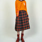 Pleated Plaid Safety Pin Skirt