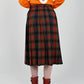 Pleated Plaid Safety Pin Skirt