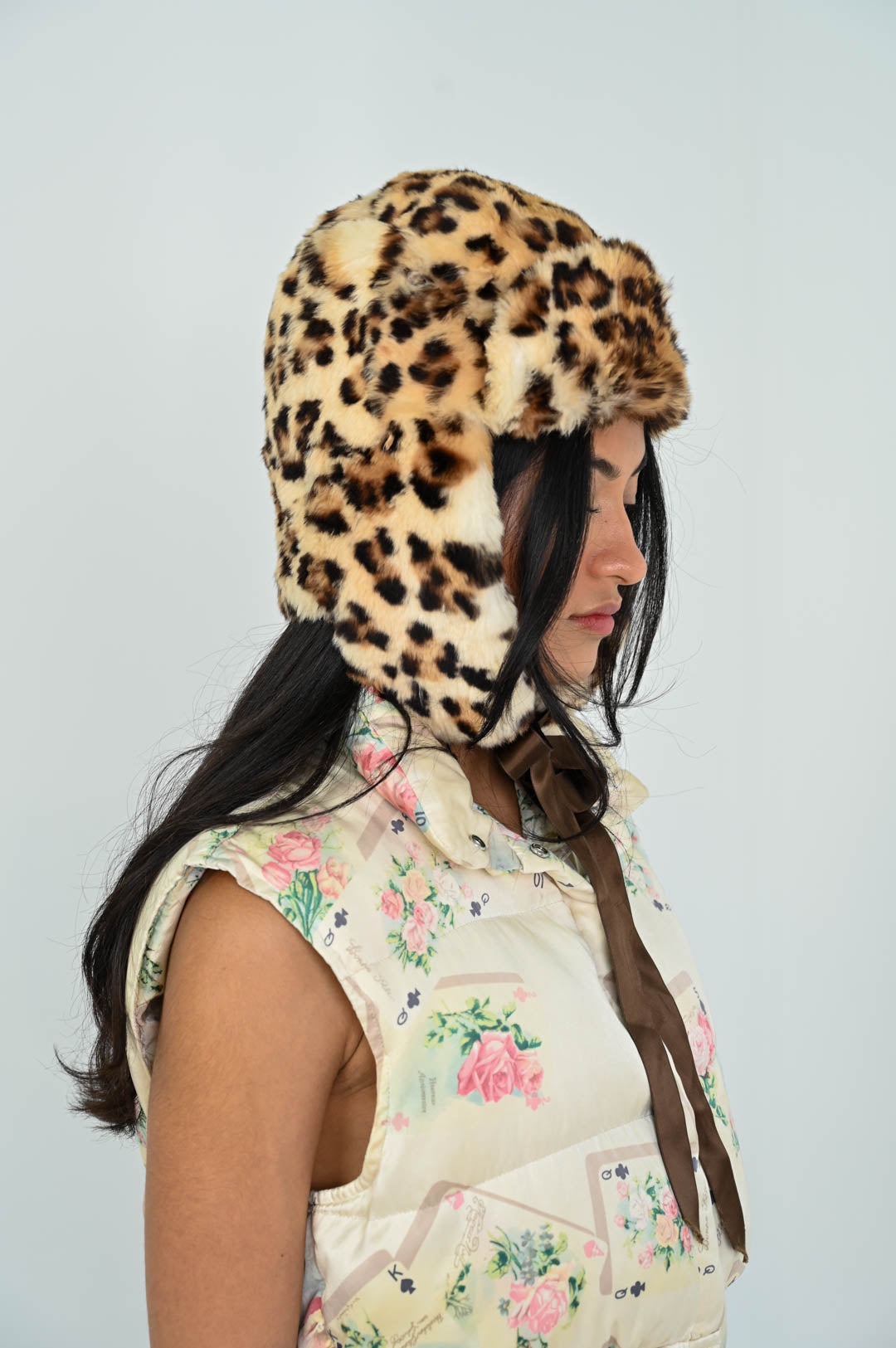Blumarine Leopard Aviator Hat
