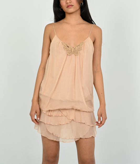 Blush Silk Farfalla Dress