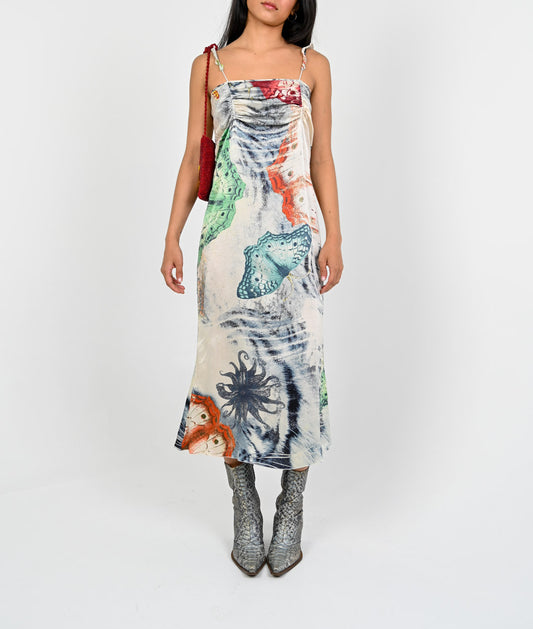 Robert Cavalli Silk Butterfly Dress