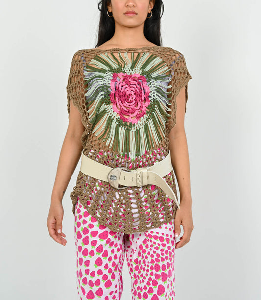 Moschino Crochet Rose Top