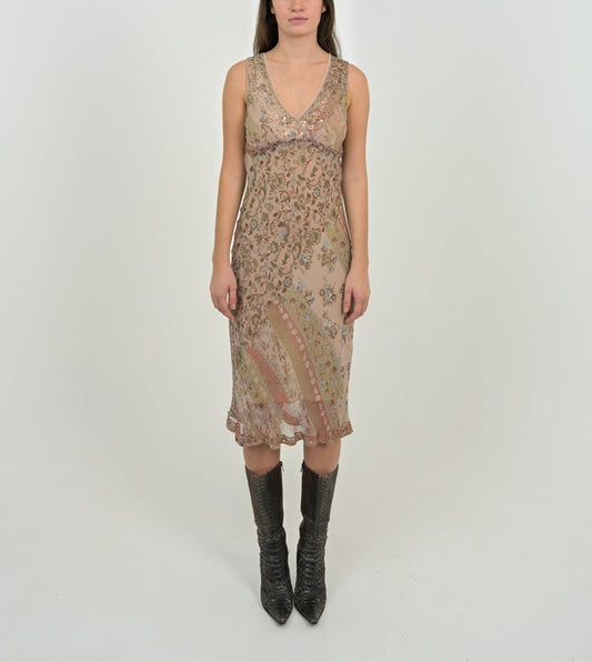 Silk Rosewood Sequin Dress