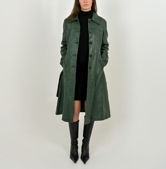 Pine Leather Trench