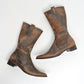 Patina Leather Butterfly Boots (40)