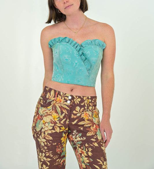 Mint Brocade Bustier