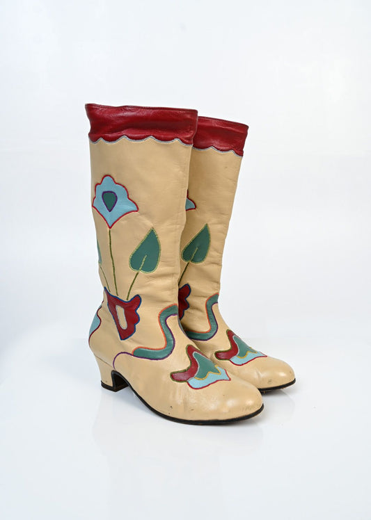 Leather Flora Deco Boots (36/37)