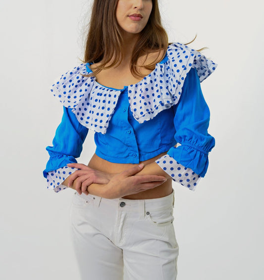 Spotted Ruffle Top